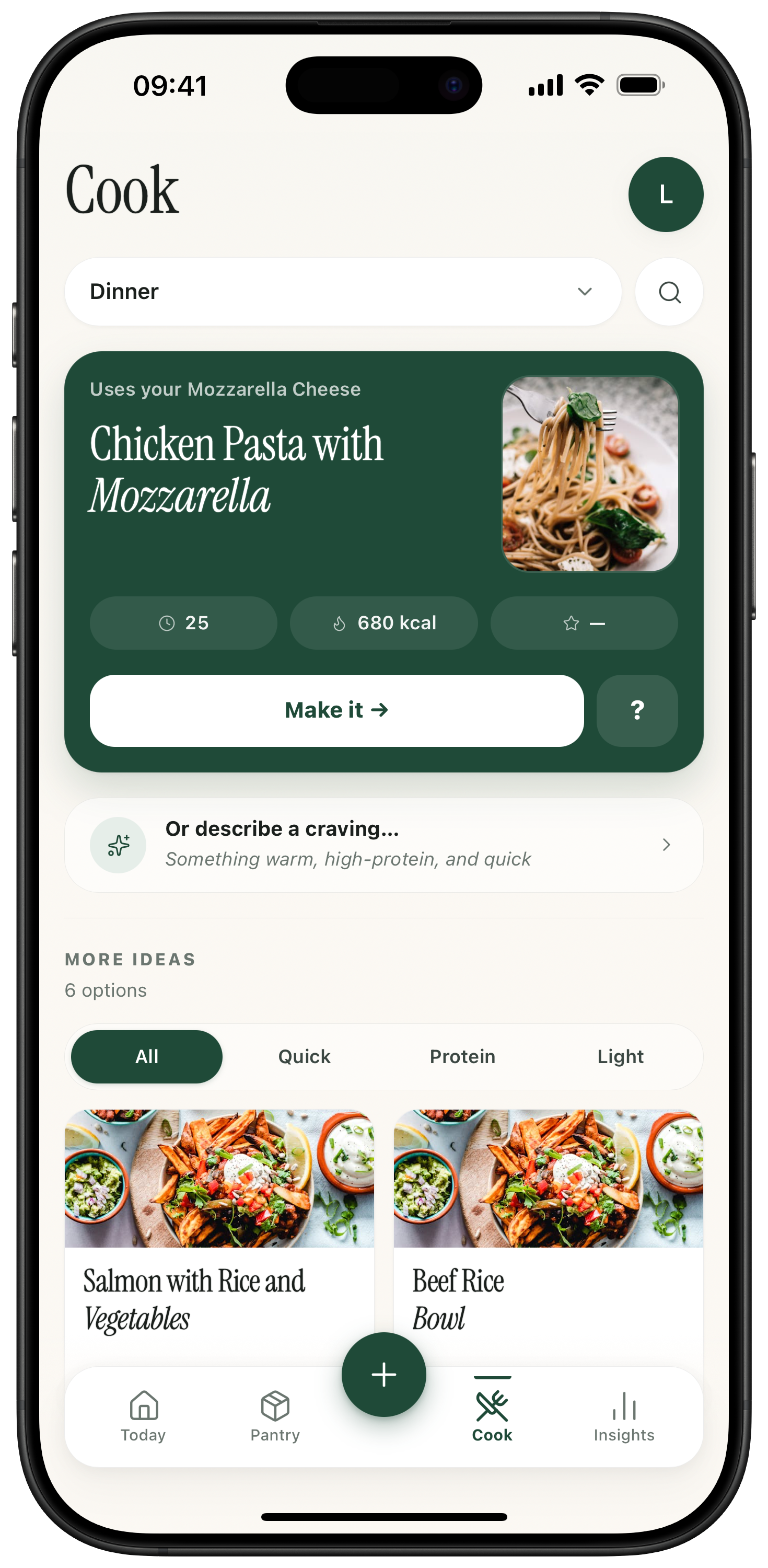 Cook screen